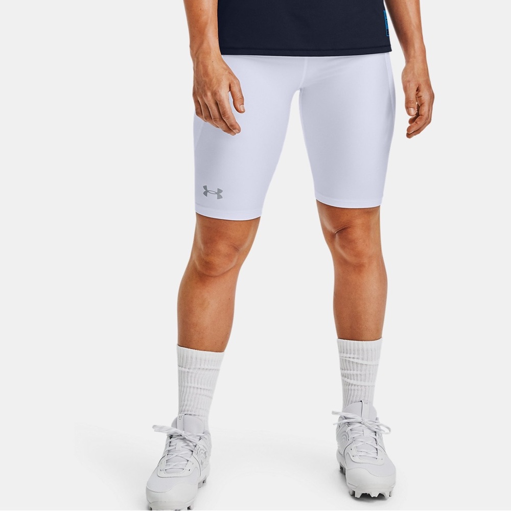 NWT Women's Under Armour Compression Softball Slider Shorts. Size XS